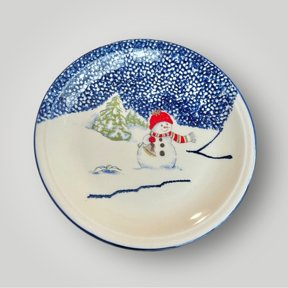 Thomson Pottery Snowman Plate Discontinued Christmas Holiday Collectible Used - Picture 7 of 15